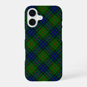 Coque iPhone 16 Lauder tartan bleu vert plaid