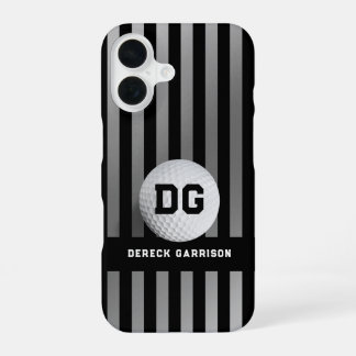 Coque iPhone 16 Lecteur Golf | Initiales en argent