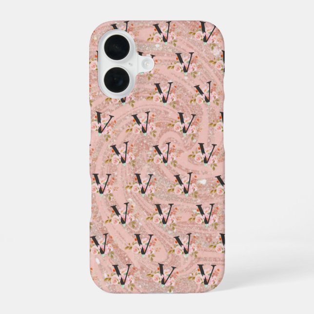 Coque iPhone 16 Lettre V (Verso)
