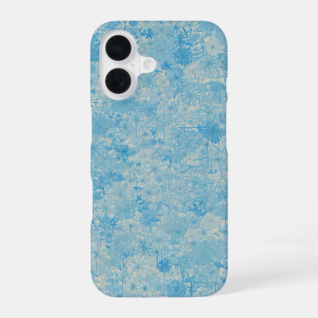 Coque iPhone 16 Light Blue Floral Field Phone Case (Verso)
