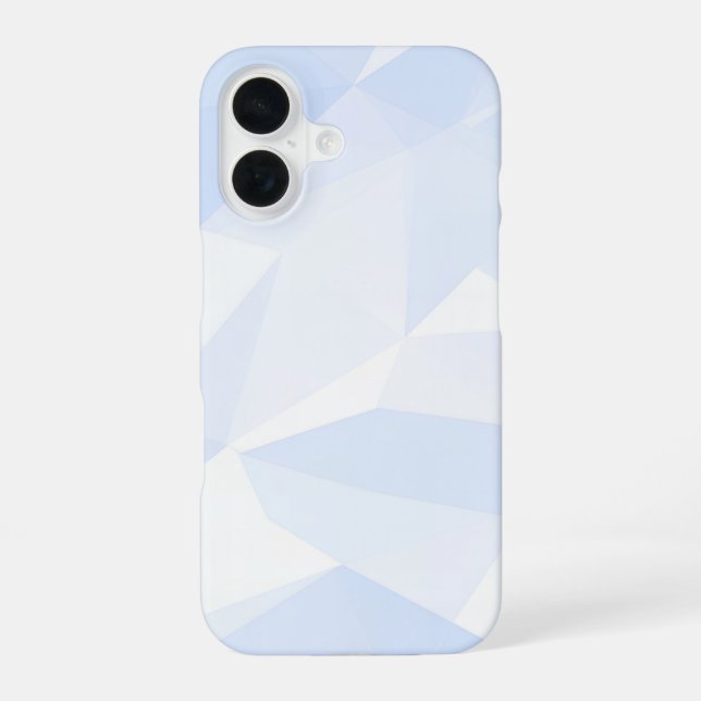 Coque iPhone 16 Light Blue Polygon Geometric (Verso)