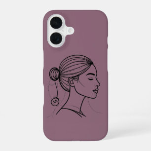 Coque iPhone 16 Ligne de femme élégante Profil   Féminin minimalis