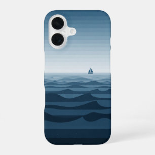 Coque iPhone 16 Lignes d'horizon océanique vintage