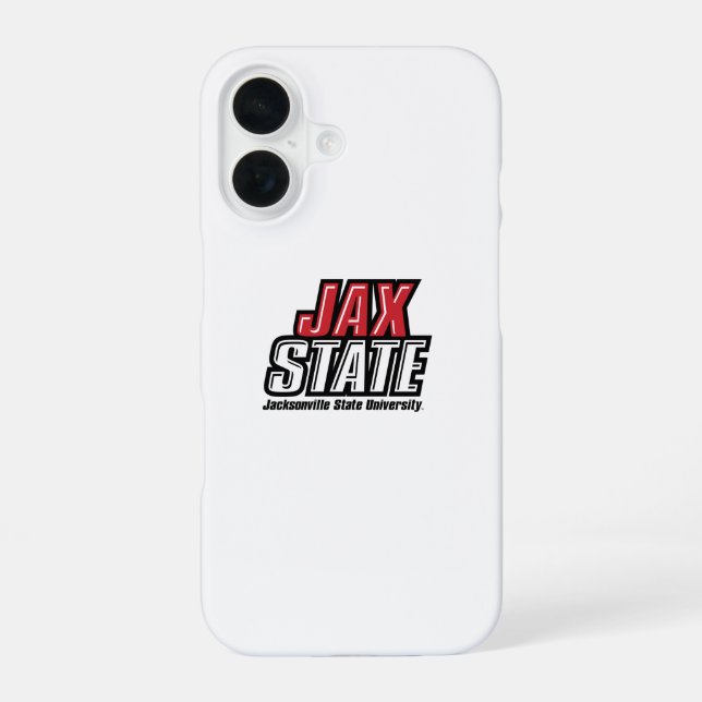Coque iPhone 16 Logo d'état de Jacksonville State University JAX S (Verso)