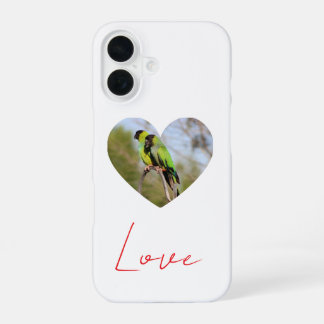 Coque iPhone 16 Love - Monk Parakeet Couple