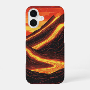 Coque iPhone 16 Lueur de volcan rétro