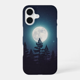 Coque iPhone 16 Lune Vintage sur les Pins
