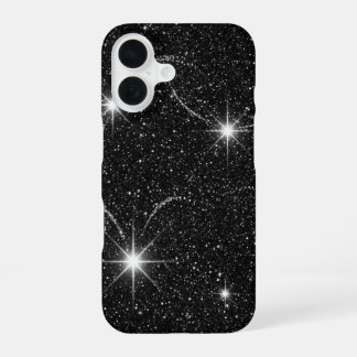Coque iPhone 16 Luxury Black Night Sky Starry Sparkle iPhone 16 Ca