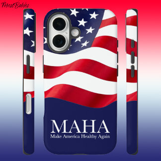 Coque iPhone 16 MAHA Rendre l'Amérique en santé aux USA Drapeau 🇺