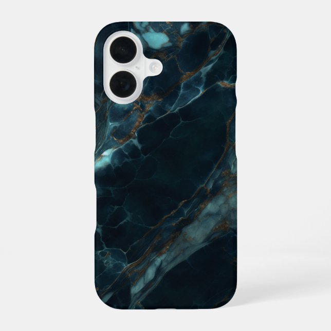 Coque iPhone 16 Marbre bleu (Verso)