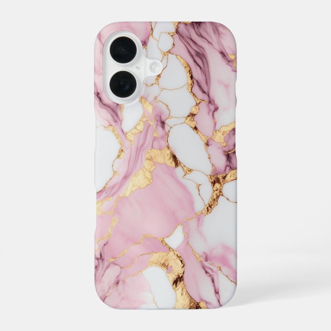 Coque iPhone 16 Marbre rose (Verso)