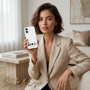 Coque iPhone 16 Marque de monogramme de cœur pour couples personna
