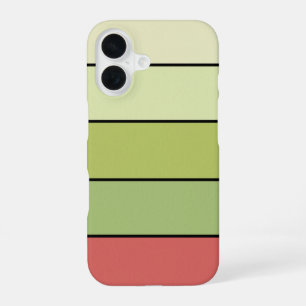 Coque iPhone 16 Melon Rouge Vert Bandes De Couleur Sur Papier Aqua