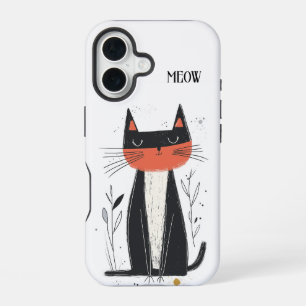 Coque iPhone 16 Miaou. Illustration de chat confiant
