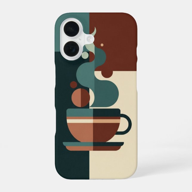 Coque iPhone 16 Minimalist Cup with Retro Steam (Verso)