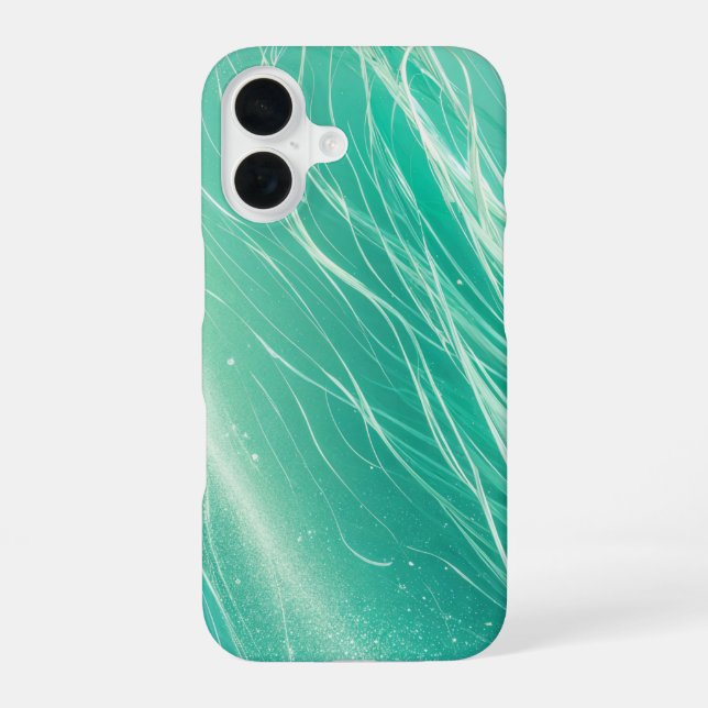 Coque iPhone 16 Mint Green Light Waves Phone Case (Verso)