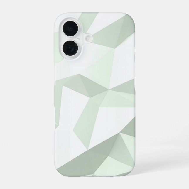 Coque iPhone 16 Mint Green Polygon Geometric (Verso)