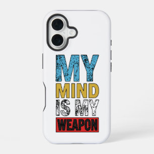 Coque iPhone 16 Mon esprit est ma arme Citation motivationnelle