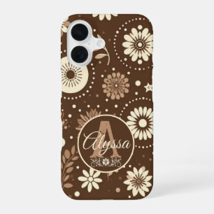Coque iPhone 16 Monogramme Vintage Harmonie Florale