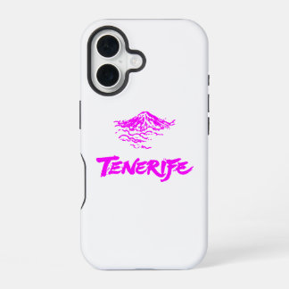 Coque iPhone 16 Mont Teide Tenerife Volcan Rose Néon