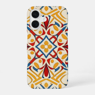 Coque iPhone 16 Mosaïque vintage, Mandala Motif