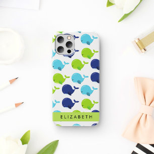 Coque iPhone 16 Motif De Baleines, Beaux Baleines, Votre Nom