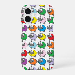Coque iPhone 16 Motif de mouton coloré de dessin animé