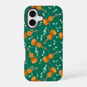 Coque iPhone 16 Motif de notes de musique violon