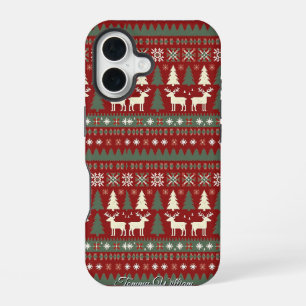 Coque iPhone 16 Motif de pull de Noël moche mignon