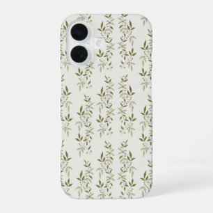 Coque iPhone 16 Motif d'olive de campagne française vert sauge aqu