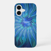 Motif fantaisie de fleur bleue, art fractal abstra