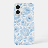 Motif floral aquarelle bleu blanc