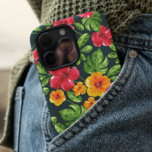 Coque iPhone 16 Motif floral tropical vibrant