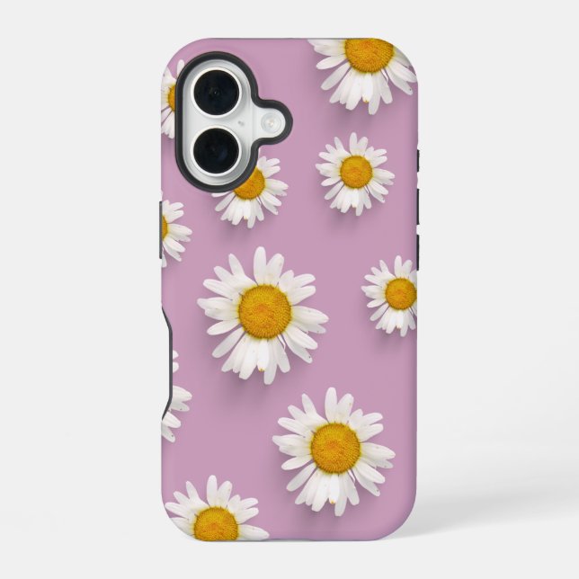 Coque iPhone 16 Motif guerrier sur Arrière - plan rose (Verso)