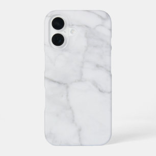 Coque iPhone 16 Motif marbre blanc Bohème chic