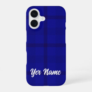 Coque iPhone 16 Motif Plaid bleu -