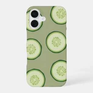 Coque iPhone 16 Motif tranche de concombre vintage
