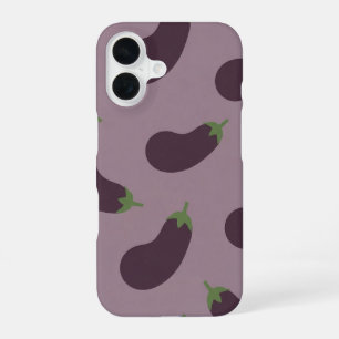 Coque iPhone 16 Motif vintage d'aubergine entière