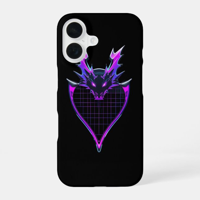 Coque iPhone 16 Neon dragon art (Verso)