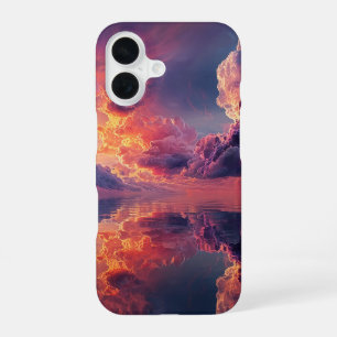 Coque iPhone 16 Nuages Dramatiques Surréalistes Avec Coucher de So