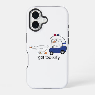 Coque iPhone 16 Oie de police drôle humour trop bête