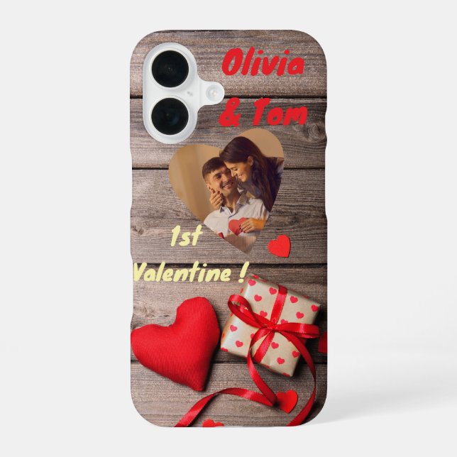 Coque iPhone 16 Olivia & Tom 1er Valentin ! (Verso)