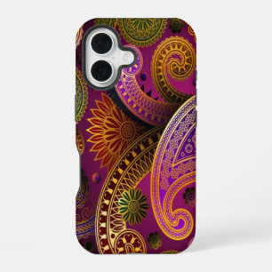 Coque iPhone 16 Paisley Purple