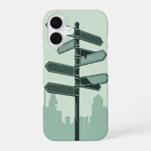 Coque iPhone 16 Panneau de nom de rue transversale rétro