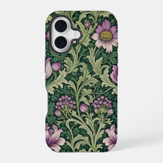 Coque iPhone 16 Papier peint floral victorien 