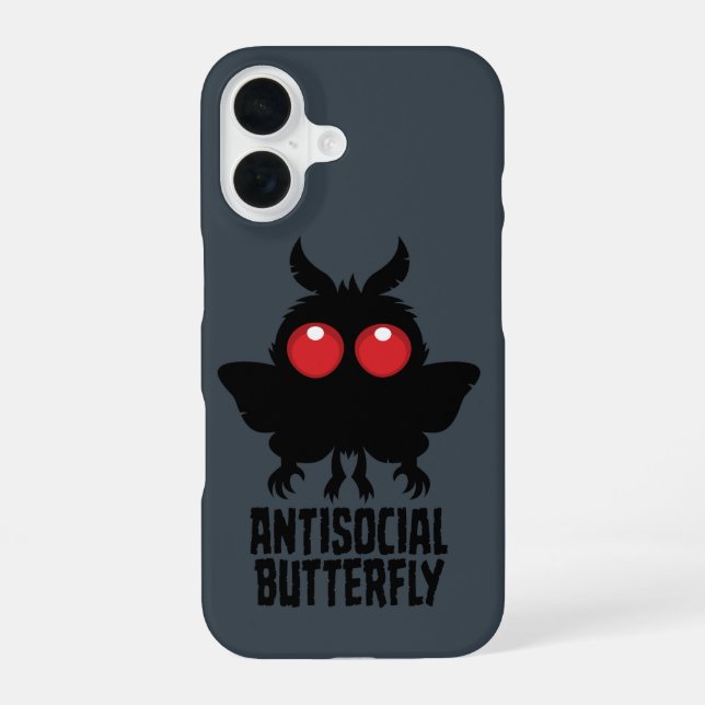 Coque iPhone 16 Papillon Antisocial Mothman Cryptide (Verso)