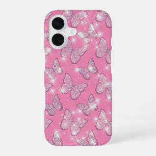 Coque iPhone 16 Papillon Rose