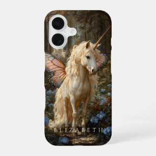 Coque iPhone 16 Papillon Rose Magique Licorne Fée Ailée Art