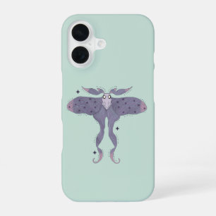 Coque iPhone 16 Papillon Violet Capricieux avec Étincelles d'Étoil