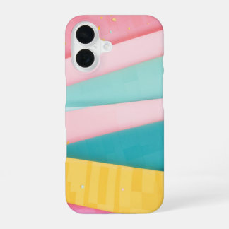Coque iPhone 16 Pastel Confetti Stripes